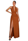 Chiffon Bridesmaid Dresses for Women Long Halter A-line Formal Dress with Slit 2026 Pleated Evening Party Gowns