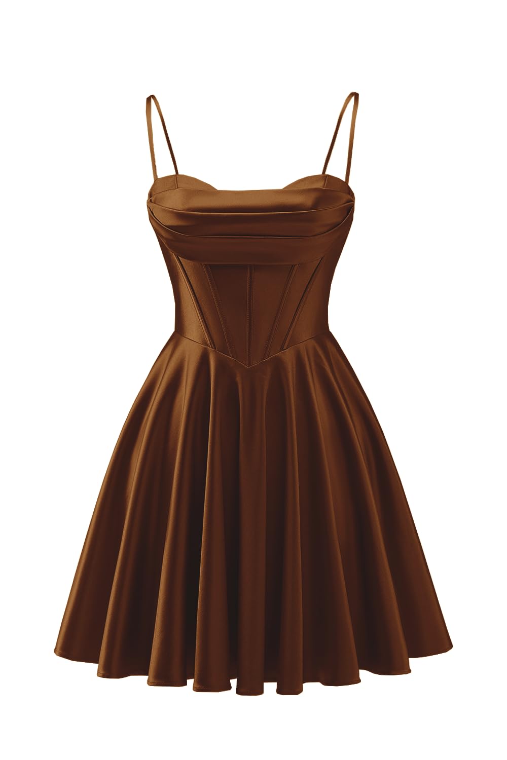 Spaghetti Straps Satin Homecoming Dresses for Teens Ruched Corset Short Prom Dresses 2026