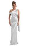 Kingbridal One Shoulder Bridesmaid Dresses for Women Mermaid Satin Formal Evening Maxi Dress