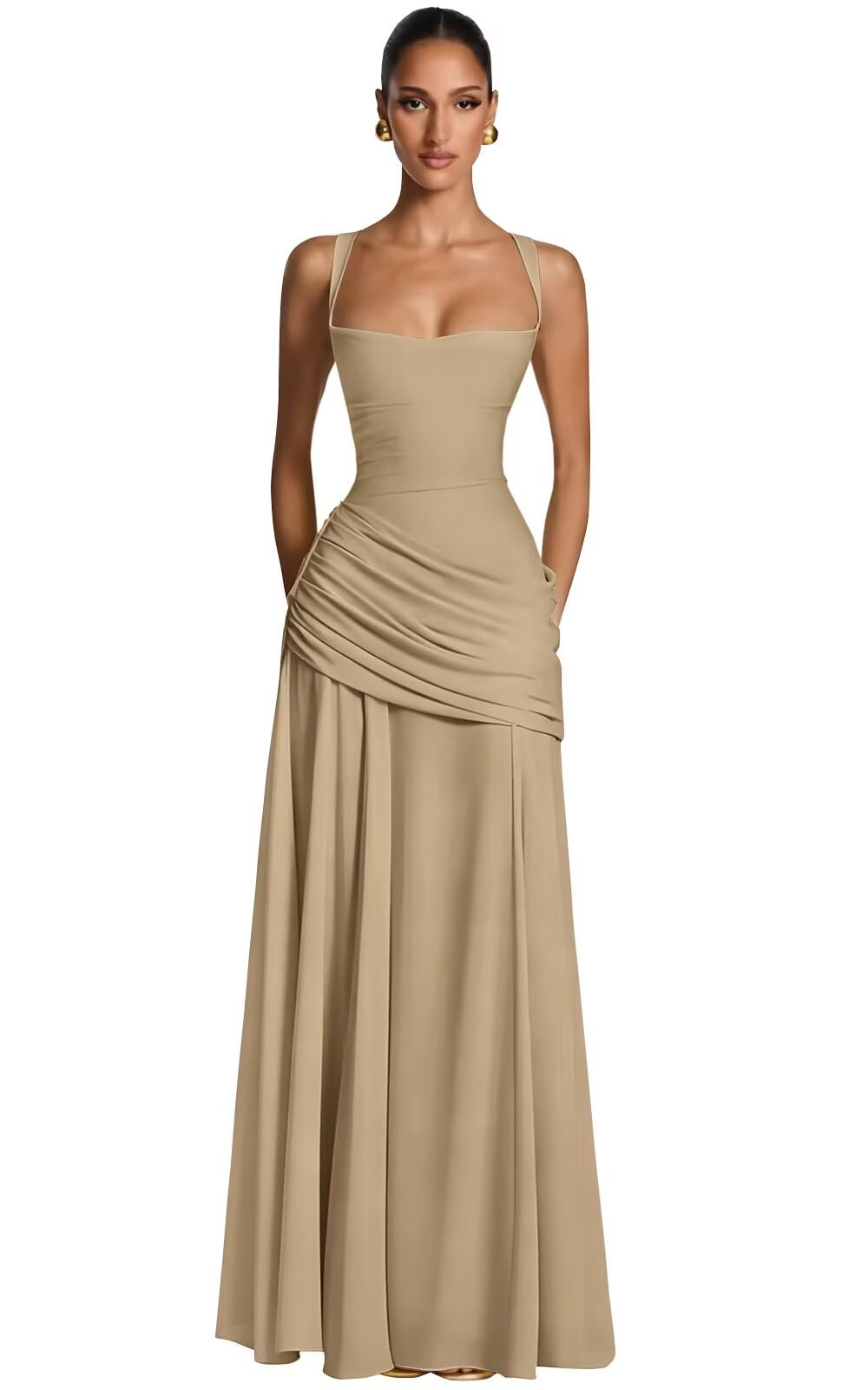 Kingbridal Spaghetti Straps Chiffon Bridesmaid Dresses for Women A-Line Formal Dress