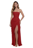 Kingbridal Strapless Chiffon Bridesmaid Dresses for Women Long Mermaid Prom Dress