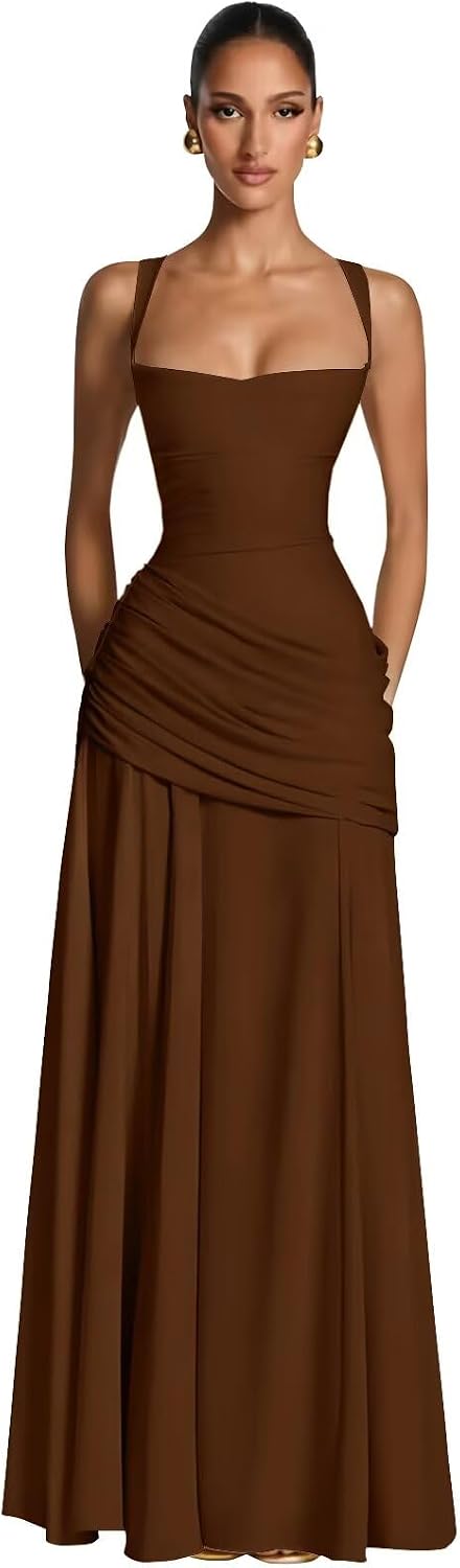 Kingbridal Spaghetti Straps Chiffon Bridesmaid Dresses for Women A-Line Formal Dress