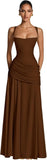 Kingbridal Spaghetti Straps Chiffon Bridesmaid Dresses for Women A-Line Formal Dress