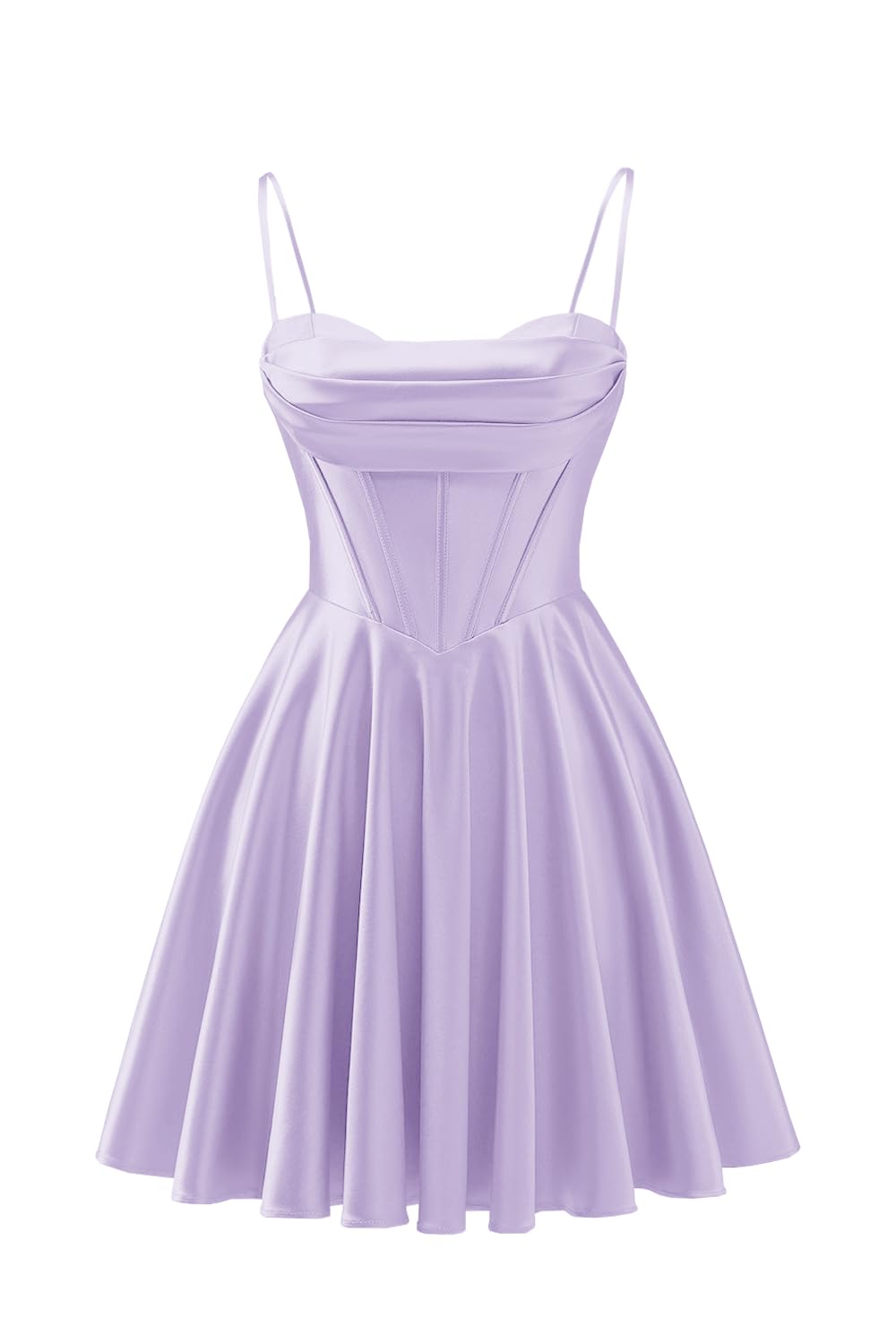 Spaghetti Straps Satin Homecoming Dresses for Teens Ruched Corset Short Prom Party Gowns Dress