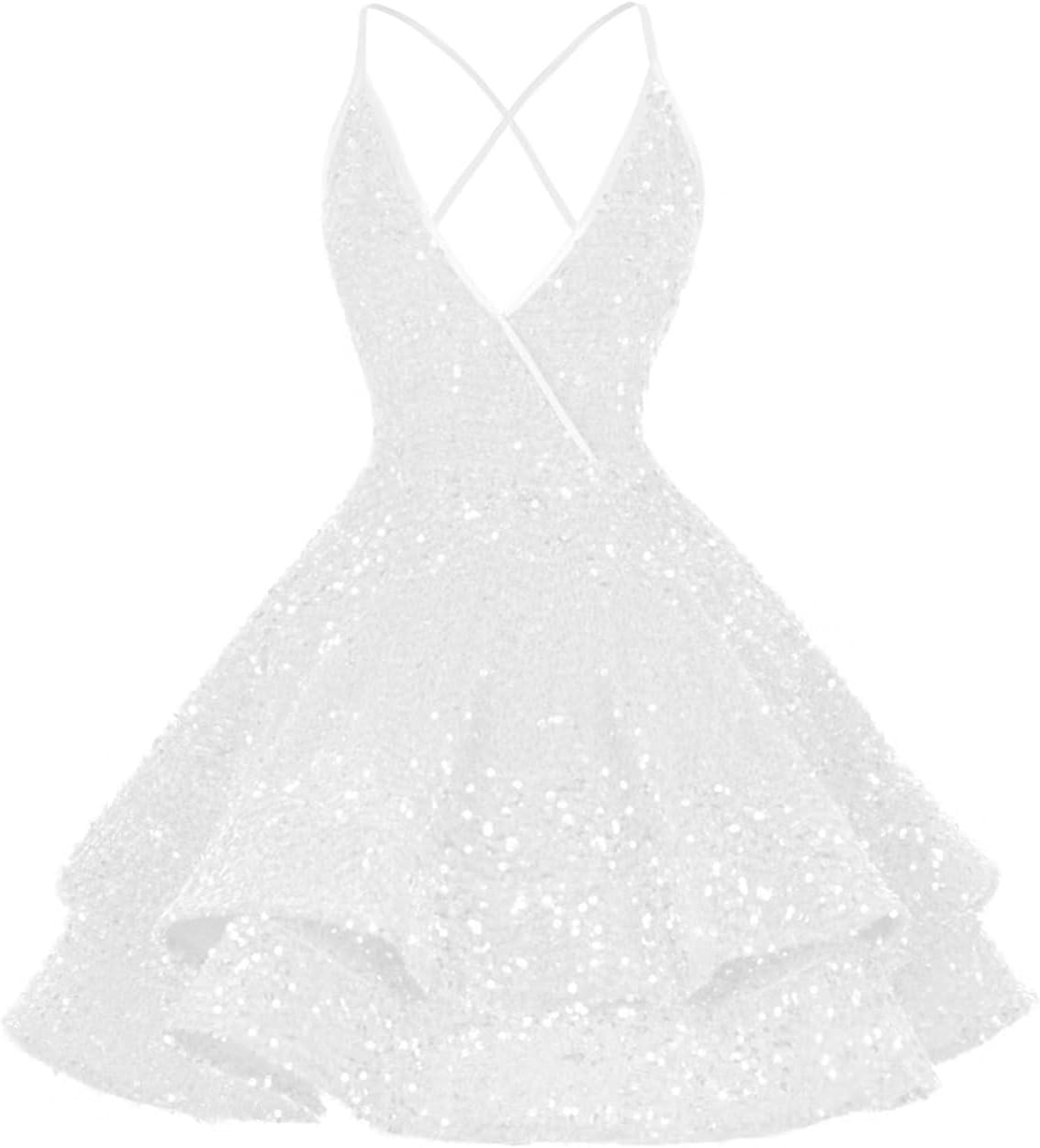 Vestidos de fiesta cortos con lentejuelas brillantes para adolescentes, sexy, con tirantes finos, vestido de fiesta, vestido de cóctel con cuello halter 