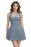 Satin Halter Homecoming Dresses for Teens Short Prom Dress 2027 Mini Formal Evening Cocktail Gowns with Pockets