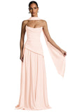 Kingbridal Strapless Bridesmaid Dresses with Scarf 2026 Long A-line Prom Formal Dress