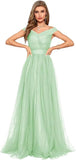 Schulterfreies Ballkleid, langes Ballkleid für Damen, A-Linie, Herzausschnitt, mehrlagiges Tüllkleid für Hochzeit, Abendparty 