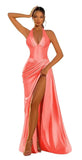 Halter Satin Prom Dresses for Women 2027 Long Mermaid Corset Formal Dress Pleated Evening Party Gowns with Slit