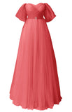 Glitter Tulle Prom Dresses Off The Shoulder Sweetheart Puffy Long Evening Gowns for Women 2027