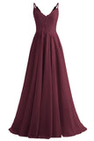 Lace Bridesmaid Dresses for Wedding with Slit Spaghetti Straps Chiffon Aline Formal Evening Party Gowns