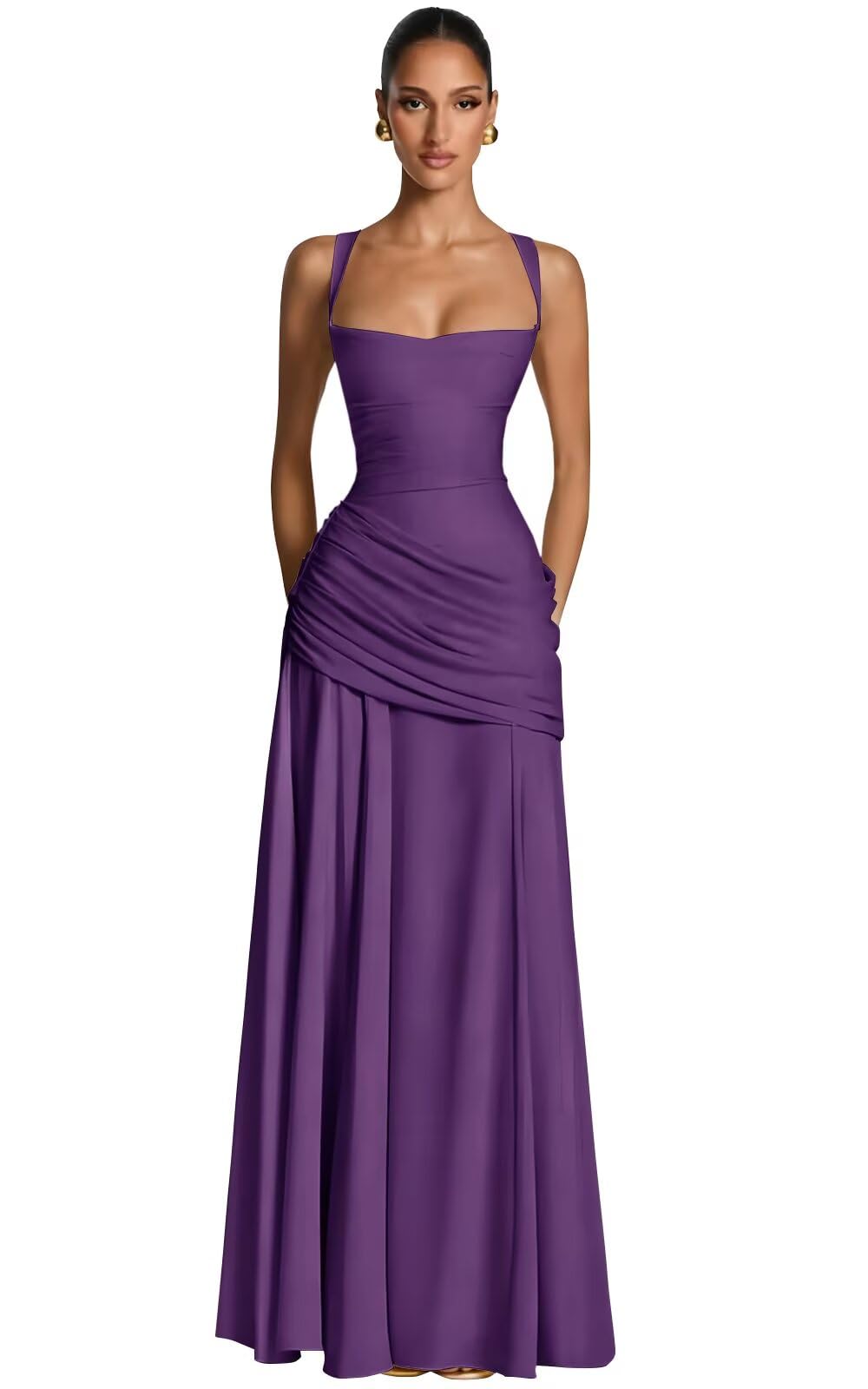 Kingbridal Spaghetti Straps Chiffon Bridesmaid Dresses for Women A-Line Formal Dress