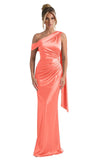 Kingbridal One Shoulder Bridesmaid Dresses for Women Mermaid Satin Formal Evening Maxi Dress