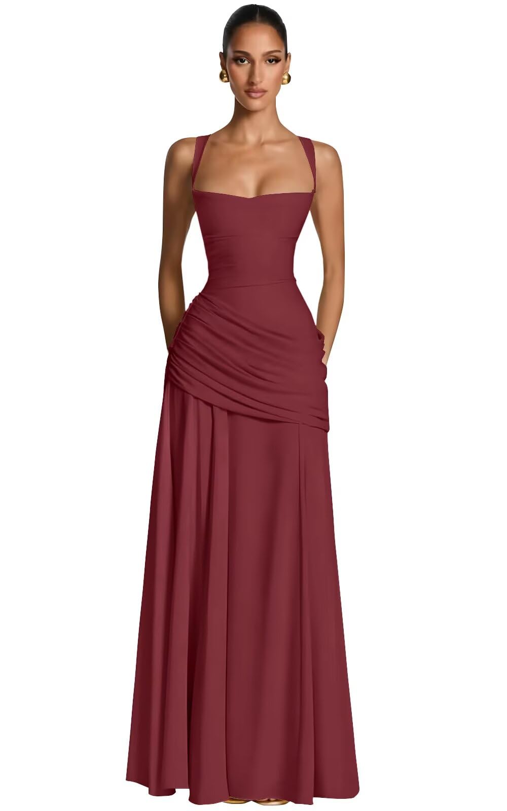 Kingbridal Spaghetti Straps Chiffon Bridesmaid Dresses for Women A-Line Formal Dress