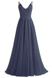 Lace Bridesmaid Dresses for Wedding with Slit Spaghetti Straps Chiffon Aline Formal Evening Party Gowns