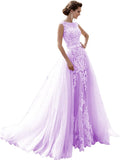 Mermaid Lace Cap Wedding Dress with Detachable Tulle Train for Bride Evening Prom Gown