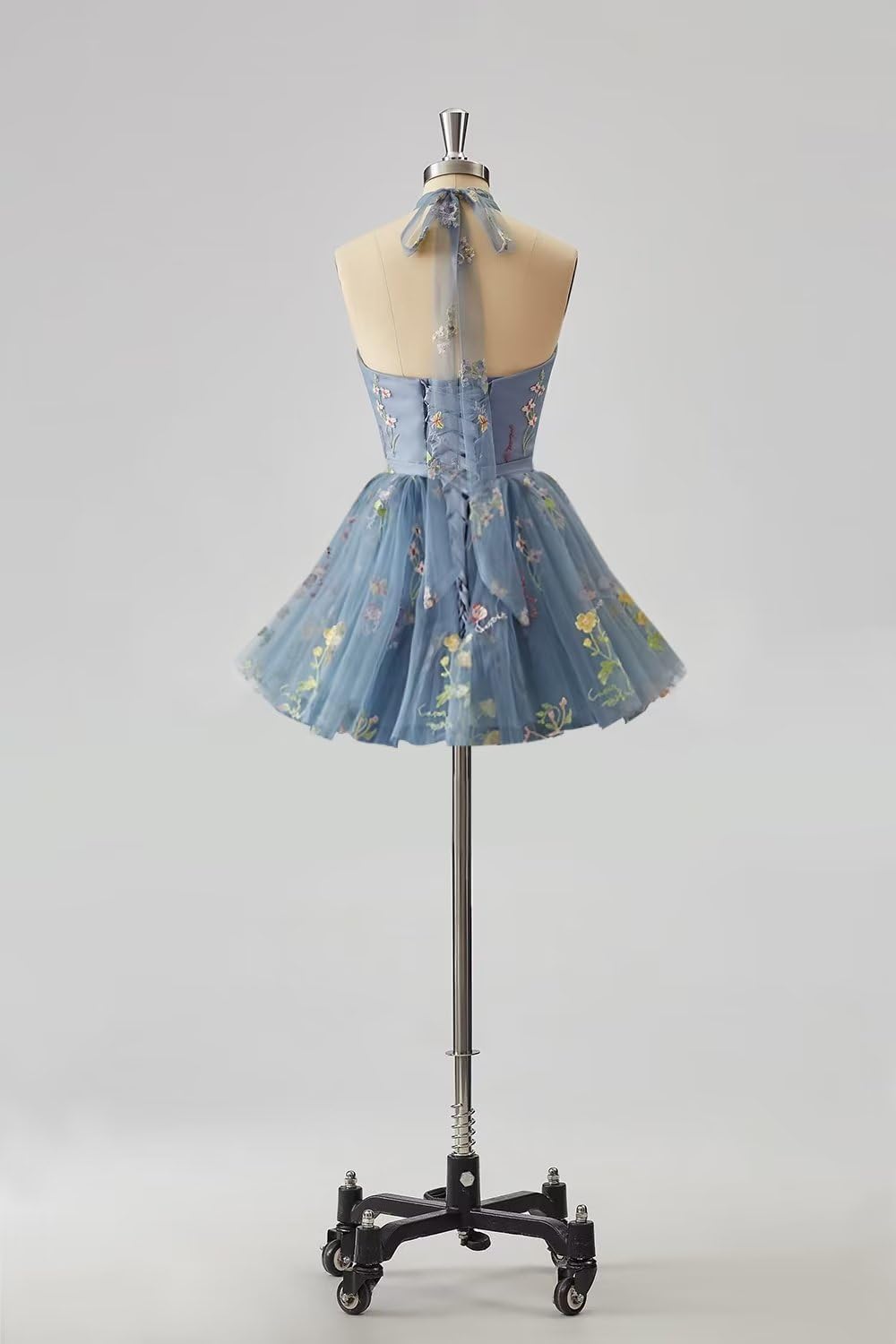 Vestidos de fiesta formales de tul con bordado floral corto para mujer 2023