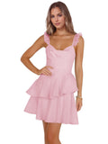 Jacquard Ruffles Homecoming Dresses for Teens Tight Short Prom Gowns Mini Formal Cocktail Party Dress