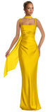 Mermaid Bridesmaid Dresses with Scarf 2027 Long Satin Spaghetti Straps Ruched Formal Evening Party Dress for Women