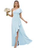One Shoulder Chiffon Bridesmaid Dresses for Women 2026 A-line Formal Dress
