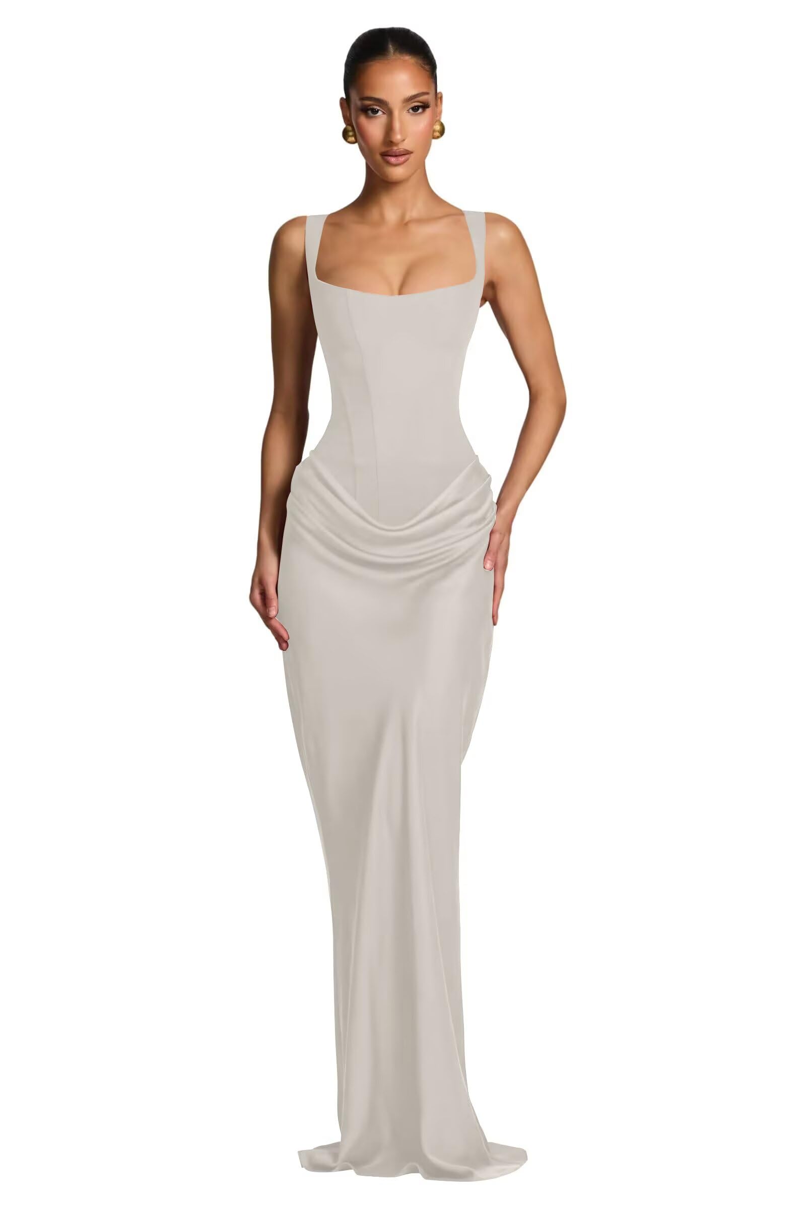 Mermaid Satin Prom Dresses for Women 2026 Spaghetti Strap Formal Dress Ruched Corset Evening Party Gowns