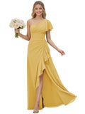 One Shoulder Chiffon Bridesmaid Dresses for Women 2026 A-line Formal Dress