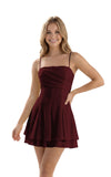 Spaghetti Straps Chiffon Homecoming Dresses for Teens Short 2026 Tiered Ruffle Square Neck Mini Cocktail Gowns