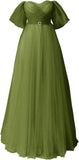 Glitter Tulle Prom Dresses Off The Shoulder Sweetheart Puffy Long Evening Gowns for Women 2027