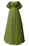 Glitter Tulle Prom Dresses Off The Shoulder Sweetheart Puffy Long Evening Gowns for Women 2027