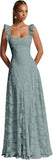 Ruched Jacquard Prom Dresses for Women Teens Ruffle Strap Floral Maxi Formal Dress Evening Gown