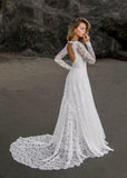 Women's Beach Wedding Dresses for Bride 2025 Long Lace Wedding Bridal Gowns