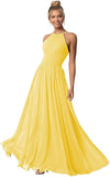 Women's Halter Bridesmaid Dresses Long Chiffon Formal Dresses Evening Party Dress 2026