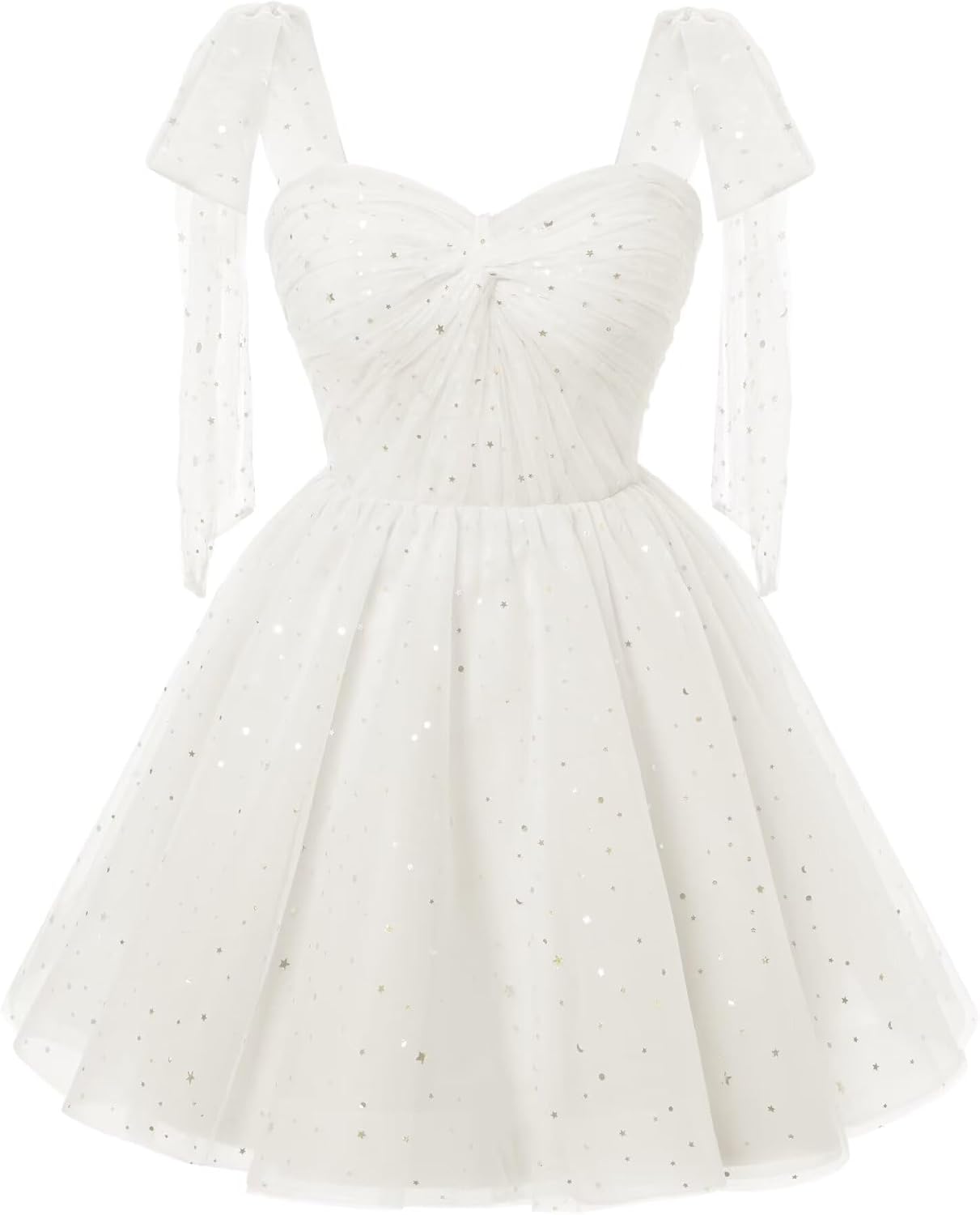 Sparkly Strarry Tulle Homecoming Dresses for Teens 2027 A Line Short Cocktail Party Gowns