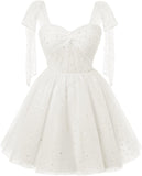 Sparkly Strarry Tulle Homecoming Dresses for Teens 2027 A Line Short Cocktail Party Gowns