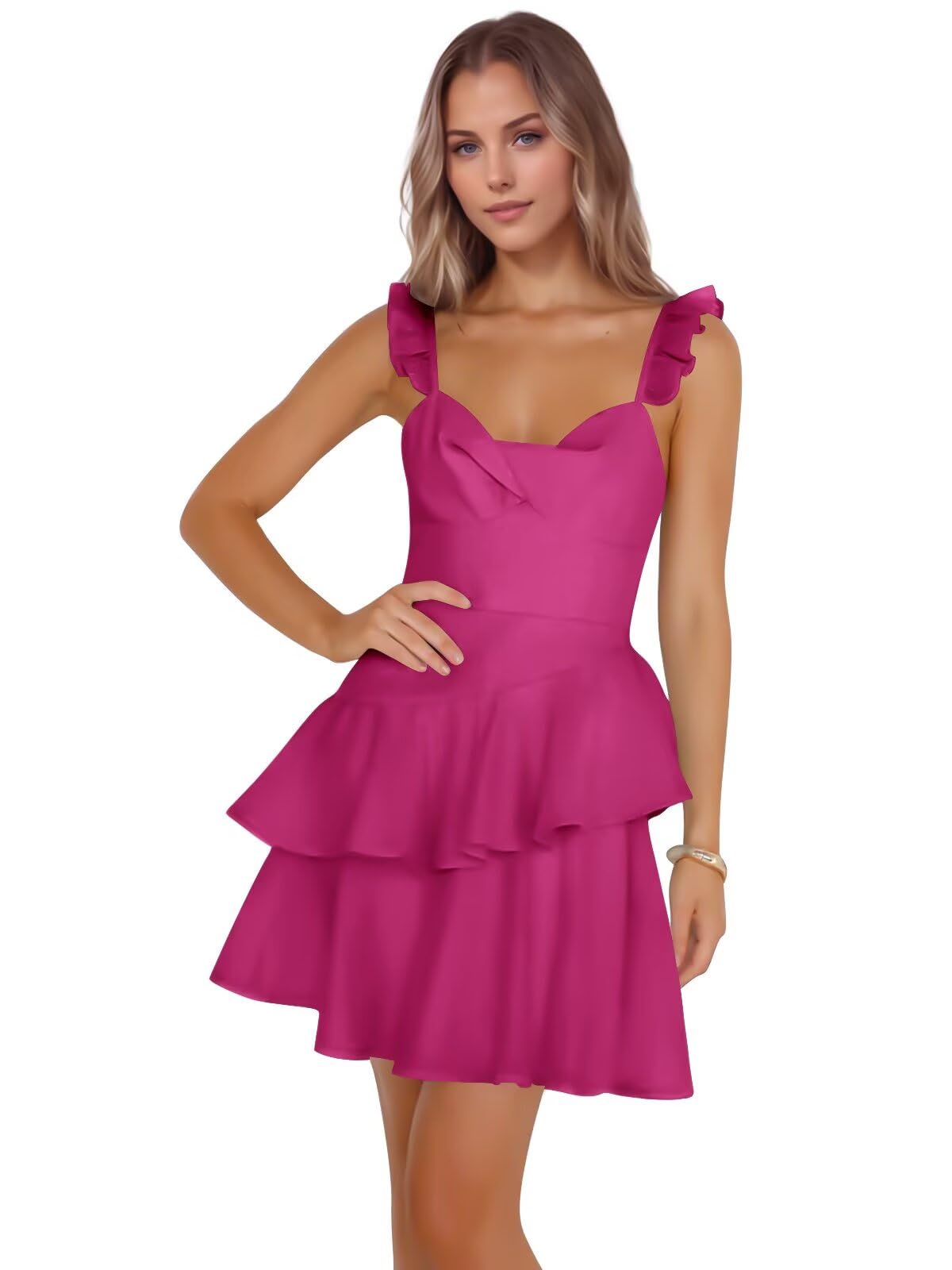 Jacquard Ruffles Homecoming Dresses for Teens Tight Short Prom Gowns Mini Formal Cocktail Party Dress