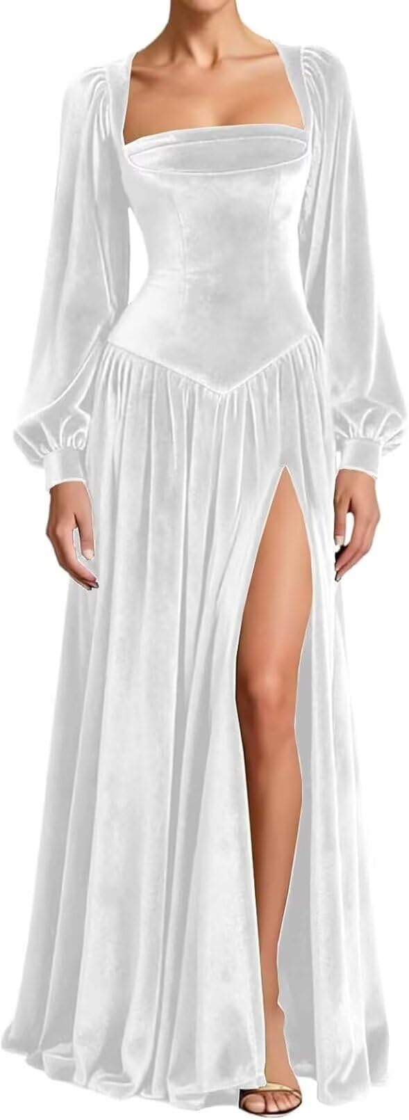 Kingbridal Gowns Long Sleeve Prom Dresses for Women 2027 Velvet Formal Dress with Slit Long A-line Evening Party Gowns