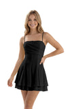 Spaghetti Straps Chiffon Homecoming Dresses for Teens Short 2026 Tiered Ruffle Square Neck Mini Cocktail Gowns