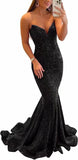 Women's Strapless Sequin Prom Dresses with Train Criss-Cross Mermaid Long Formal Evening Gowns