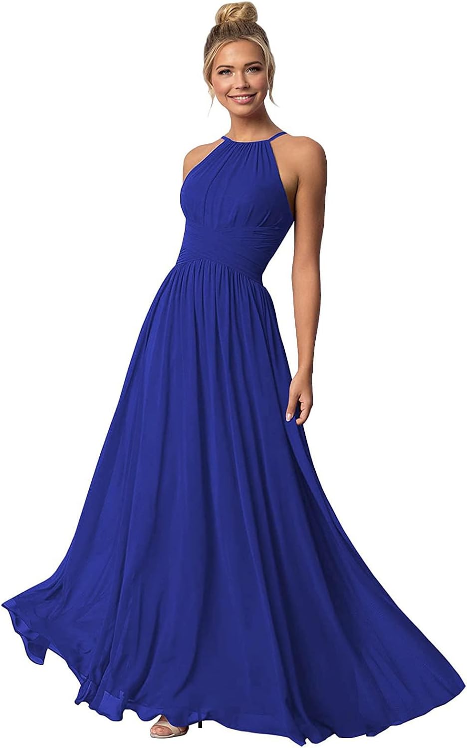 Women's Halter Bridesmaid Dresses Long Chiffon Formal Dresses Evening Party Dress 2026