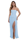 Kingbridal Strapless Chiffon Bridesmaid Dresses for Women Long Mermaid Prom Dress