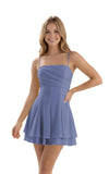 Spaghetti Straps Chiffon Homecoming Dresses for Teens Short 2026 Tiered Ruffle Square Neck Mini Cocktail Gowns
