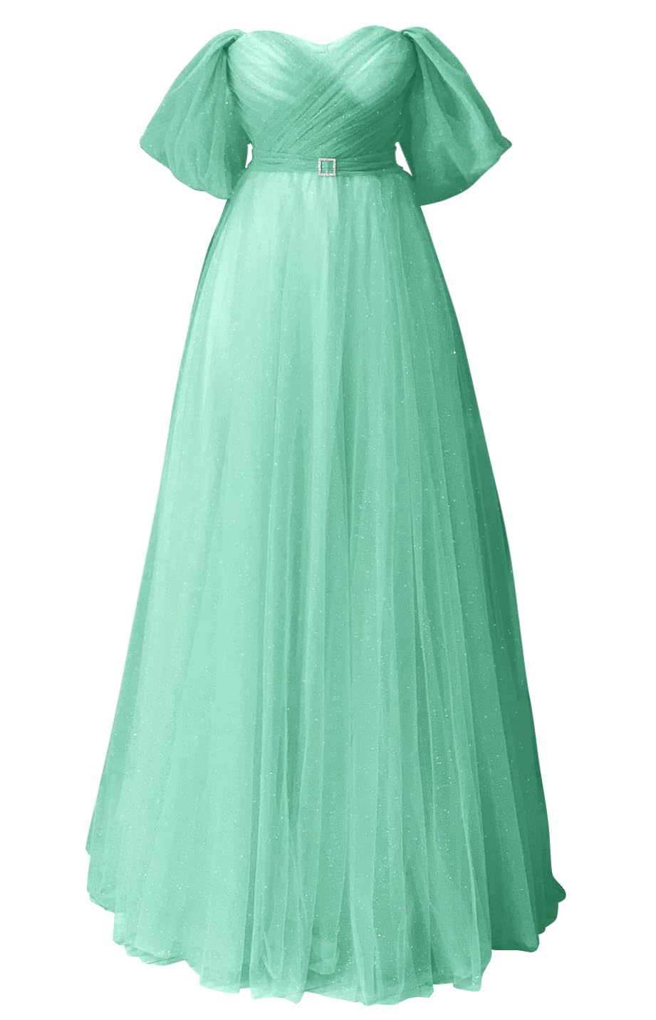 Glitter Tulle Prom Dresses Off The Shoulder Sweetheart Puffy Long Evening Gowns for Women 2027
