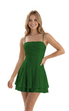 Spaghetti Straps Chiffon Homecoming Dresses for Teens Short 2026 Tiered Ruffle Square Neck Mini Cocktail Gowns