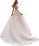 Women's Elegant Lace Beach Wedding Dresses for Bride 2025 with Sleeves Wedding Bridal Gowns