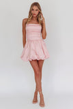 Satin Halter Homecoming Dresses for Teens Short Prom Dress 2027 Flower Bud Ruched Formal Cocktail Gown with Pockets