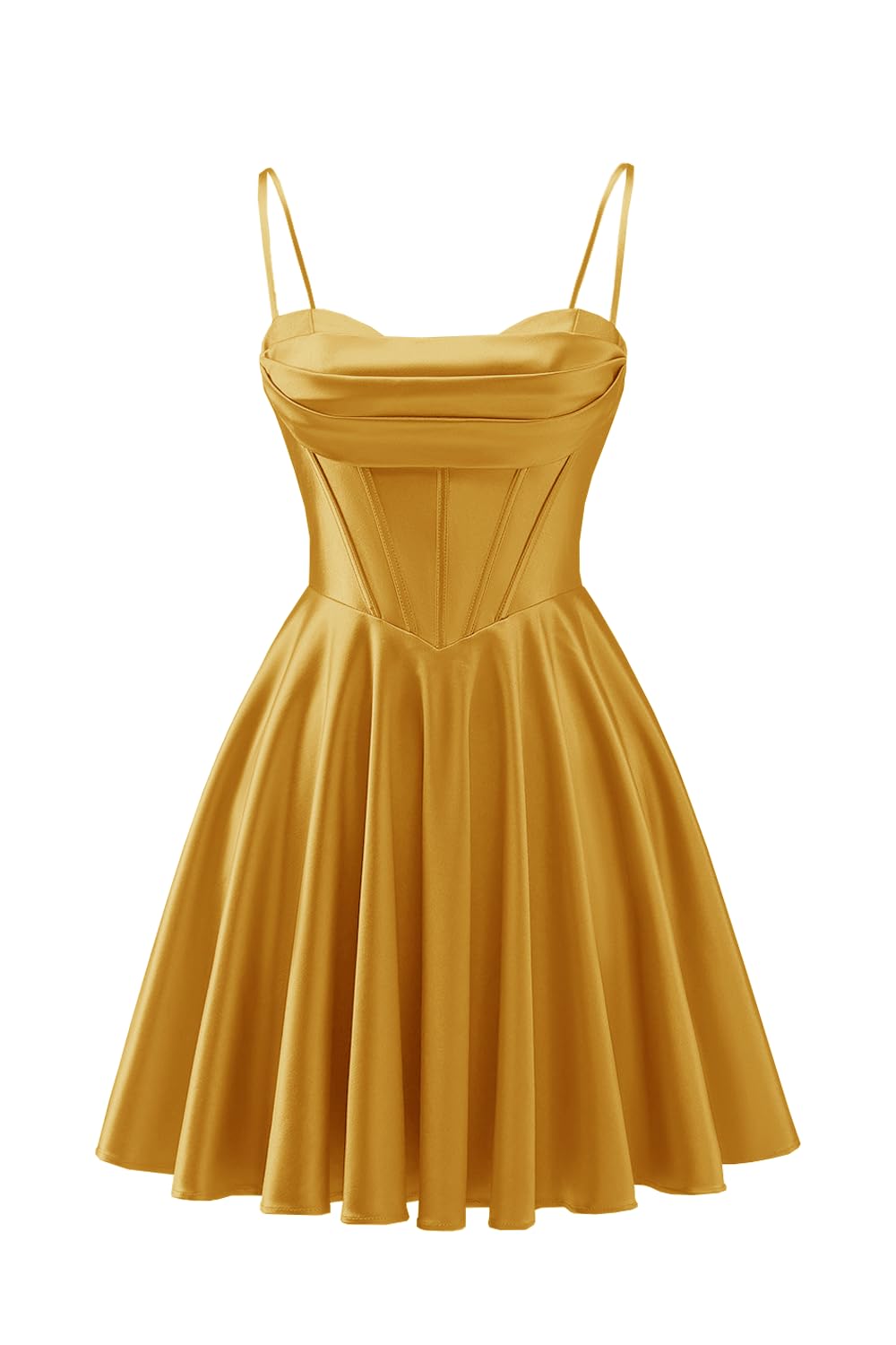 Spaghetti Straps Satin Homecoming Dresses for Teens Ruched Corset Short Prom Party Gowns Dress