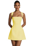 Satin Homecoming Dresses for Teens Square Neck Short Prom Dress Pleated A Line Corset Mini Cocktail Party Gown