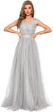 Schulterfreies Ballkleid, langes Ballkleid für Damen, A-Linie, Herzausschnitt, mehrlagiges Tüllkleid für Hochzeit, Abendparty 