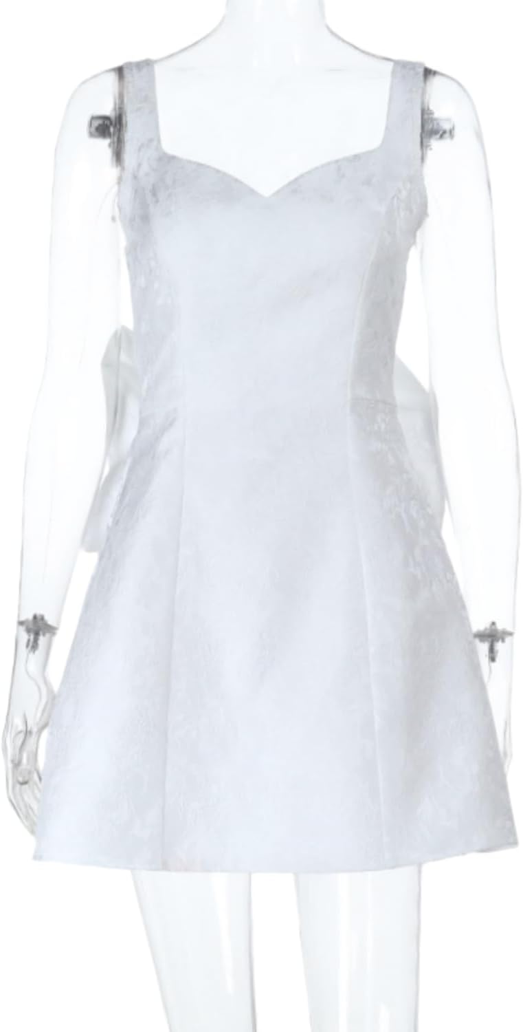 Jacquard Satin Homecoming Dress with Bow Elegant Embroidery A Line Graduation Mini Dress Short Prom Dresses