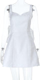 Jacquard Satin Homecoming Dress with Bow Elegant Embroidery A Line Graduation Mini Dress Short Prom Dresses
